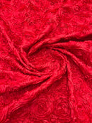 3D ROSETTE SATIN FABRIC (by the yard)