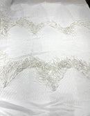 FRINGE SEQUIN ON STRETCH MESH FABRIC (By The Yard)