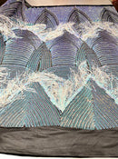 FRINGE SEQUIN ON STRETCH MESH FABRIC (By The Yard)