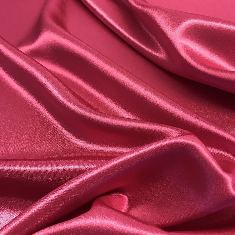 Coral Bridal Satin Fabric Silky Poly 60 Wide Heavy Wedding Dress Drapery  By The Yard