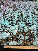 CAMO REVERSIBLE SEQUIN STRETCH VELVET FABRIC (By The Yard)