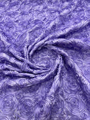 3D ROSETTE SATIN FABRIC (by the yard)