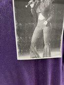 Dark purple shiny iridescent glitter stretch spandex design-Selena fabric-decorations-Halloween-sold by the yard