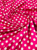 Multi Color Polka Dot 1/2 inch On A Soft Charmeuse Satin Fabric 60" Wide 100% Polyester/By The Yard