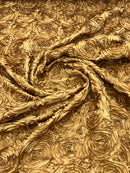 3D ROSETTE SATIN FABRIC (by the yard)