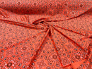 TRICOT NYLON SPANDEX BANDANNA PRINT FABRIC (by the yard)