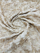 3D ROSETTE SATIN FABRIC (by the yard)