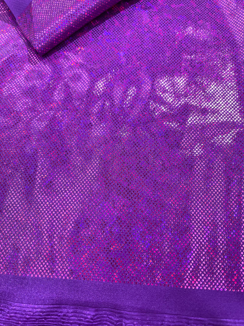 Shattered Glass Foil Iridescent Hologram 58/60” Wide 4 Way Stretch Spandex Nylon Fabric-Sold by the yard.