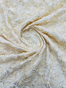 3D ROSETTE SATIN FABRIC (by the yard)