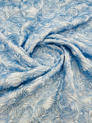 3D ROSETTE SATIN FABRIC (by the yard)