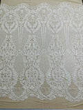 Small Damask Sequins Design on a 4 Way Stretch Mesh Fabric- 48/50" Wide- Sold By The Yard.