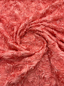 3D ROSETTE SATIN FABRIC (by the yard)