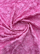 3D ROSETTE SATIN FABRIC (by the yard)