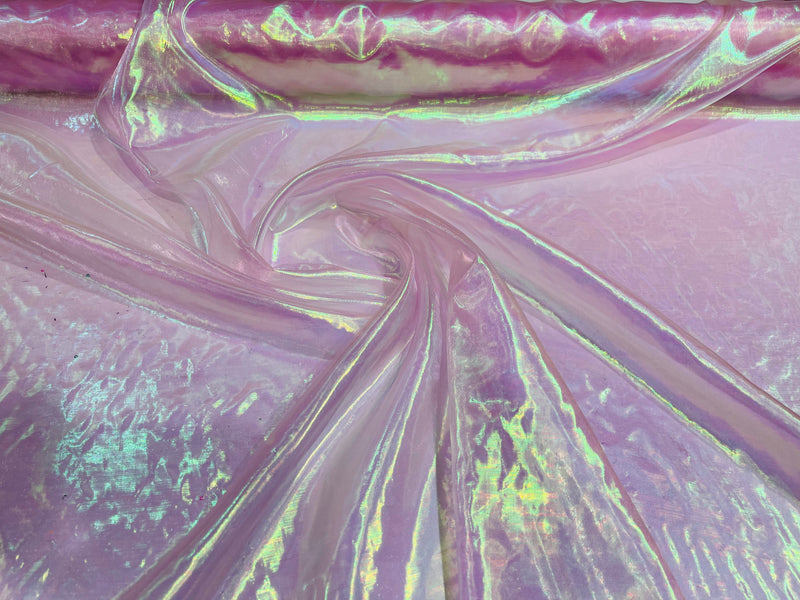 Polyester Soft Light Weight, Sheer, See Through iridescent Organza Fabric Sold By The Yard.