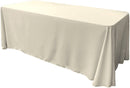 90" Wide by 108" Long Rectangular Polyester Poplin Seamless Tablecloth - Rounded Corners