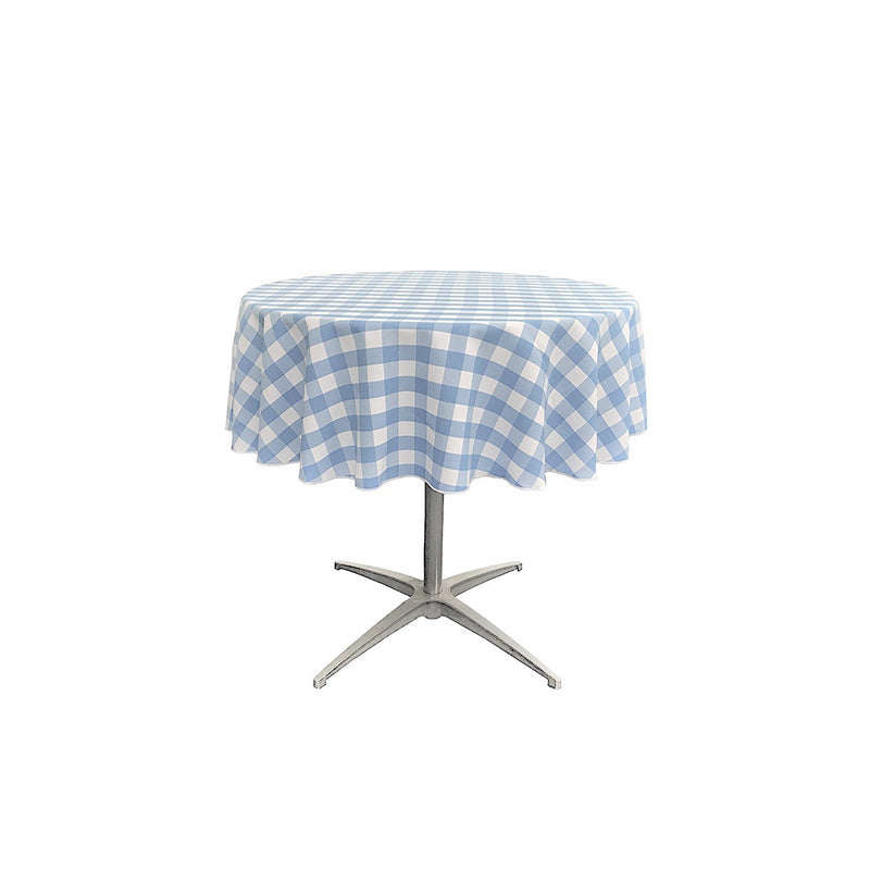 58" Round Tablecloth for 46" Round Small Coffee Table with 6" Drop, Polyester Checkered Gingham Plaid Table Overlay5