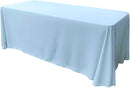 90" Wide by 132" Long Rectangular Polyester Poplin Seamless Tablecloth - Rounded Corners