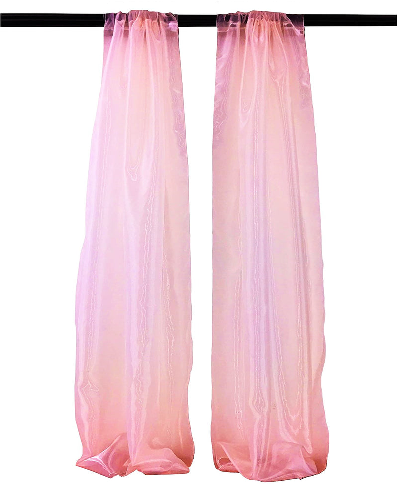 5 Feet Wide  x 9 Feet High, Polyester Sheer Mirror Organza Backdrop Drape, Curtain Panels, Room Divider, 1 Pair.