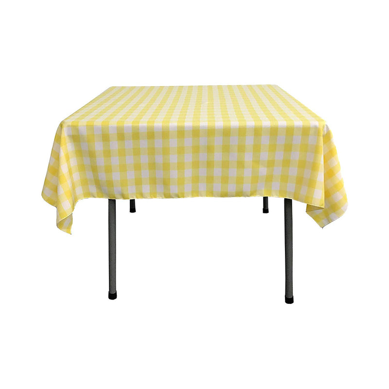 42" x 42" Square Tablecloth for 30" Square Small Coffee Table with 6" Drop, Polyester Checkered Gingham Plaid Table Overlay