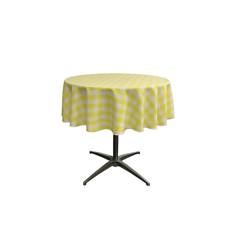 42" ROUND TABLECLOTH POLYESTER CHECKERED