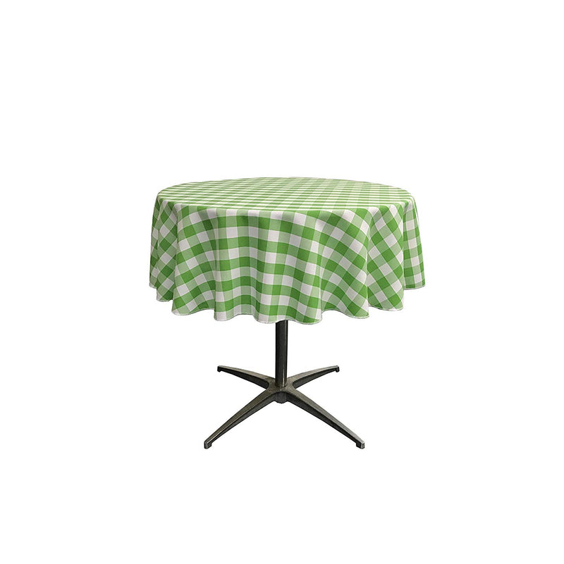 36" Round Tablecloth for 24" Round Small Coffee Table with 6" Drop, Polyester Checkered Gingham Plaid Table Overlay