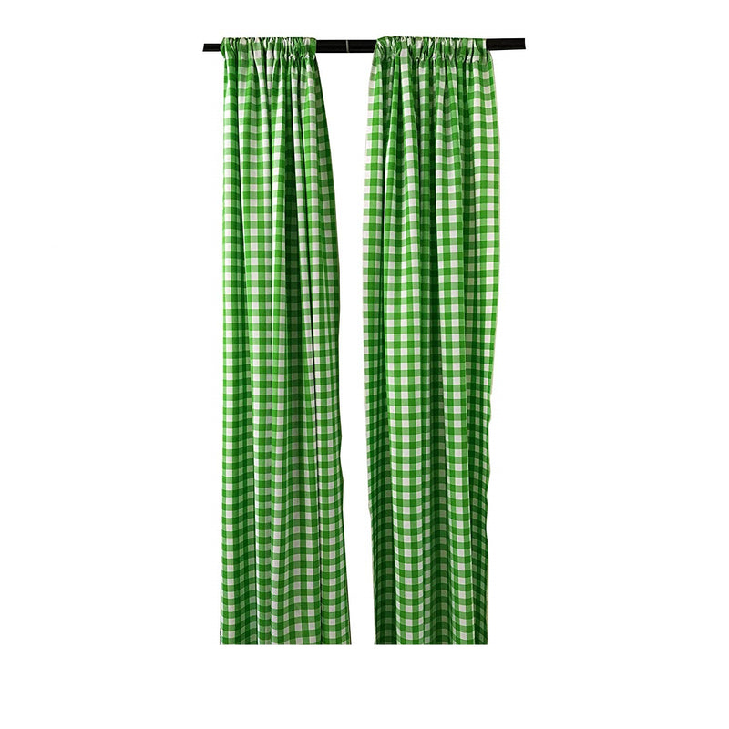 5 Feet Wide x 6 Feet High, Buffalo Checkered Country Plaid Gingham Checkered Backdrop Drapes Curtains Panels, 1 Pair