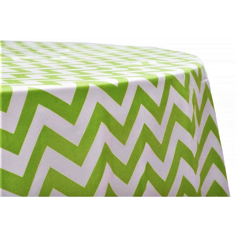 36" Round Chevron Poly/Cotton Tablecloth/Overlay for Small Round Coffee Table