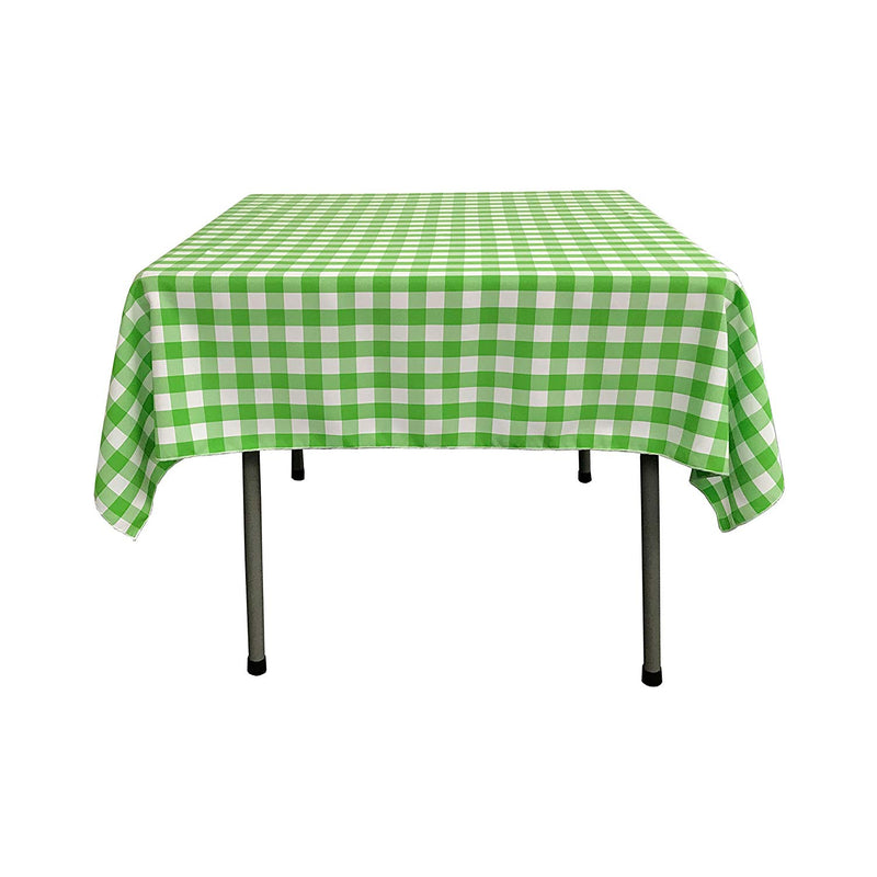 48" x 48" Square Tablecloth for 36" Square Small Coffee Table with 6" Drop, Polyester Checkered Gingham Plaid Table Overlay