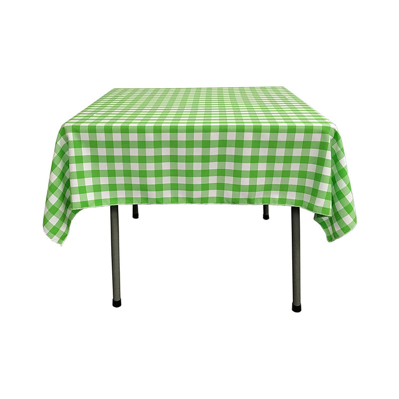 42" x 42" Square Tablecloth for 30" Square Small Coffee Table with 6" Drop, Polyester Checkered Gingham Plaid Table Overlay
