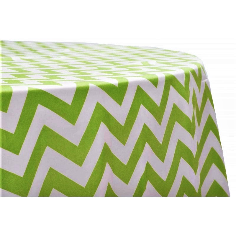 45" Round Chevron Poly/Cotton Tablecloth/Overlay for Small Round Coffee Table