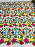 Maria multi color Mexican Sarape floral design embroider on a mesh lace - sold by the yard. - New Creations Fabric & Foam Inc