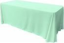 90" Wide by 132" Long Rectangular Polyester Poplin Seamless Tablecloth - Rounded Corners