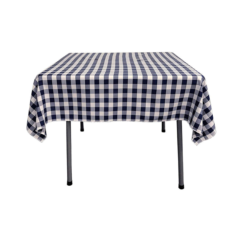 58" x 58" Square Tablecloth for 46" Square Small Coffee Table with 6" Drop, Polyester Checkered Gingham Plaid Table Overlay
