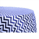54" ROUND CHEVRON POLY COTTON TABLECLOTH