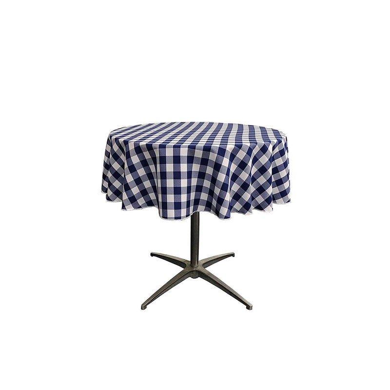 58" ROUND TABLECLOTH POLYESTER CHECKERED