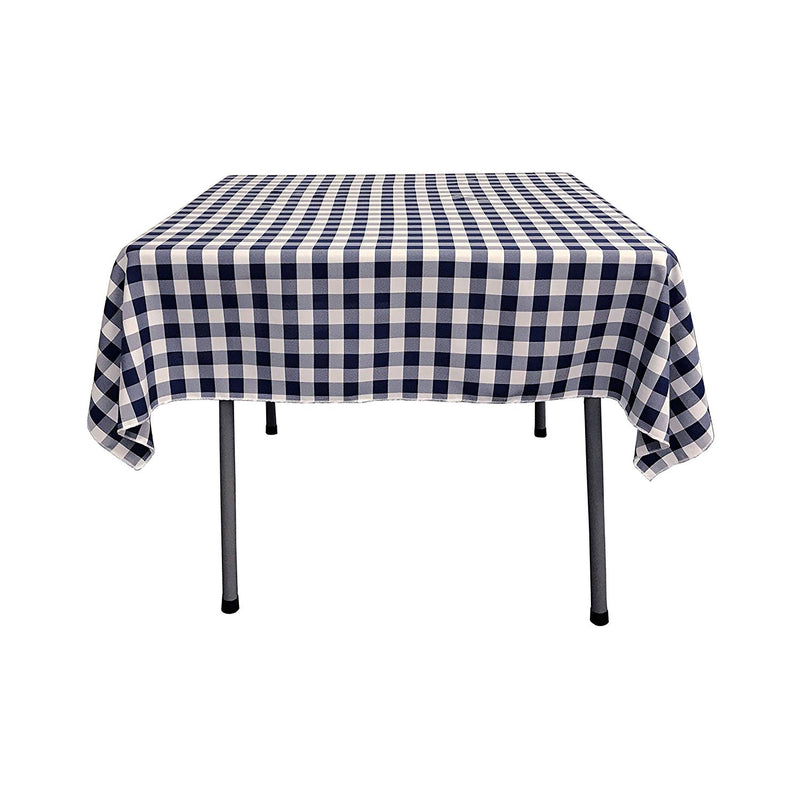 48" x 48" Square Tablecloth for 36" Square Small Coffee Table with 6" Drop, Polyester Checkered Gingham Plaid Table Overlay