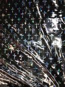 New Creations Fabric & Foam Inc, 58" Wide Polyester Spandex Shiny Faux Vinyl 2 Way Stretch Fabric with Hologram/Iridescent Cross - New Creations Fabric & Foam Inc