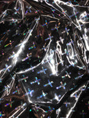 New Creations Fabric & Foam Inc, 58" Wide Polyester Spandex Shiny Faux Vinyl 2 Way Stretch Fabric with Hologram/Iridescent Cross - New Creations Fabric & Foam Inc
