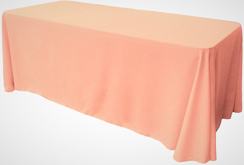 90" Wide by 120" Long Rectangular Polyester Poplin Seamless Tablecloth - Rounded Corners