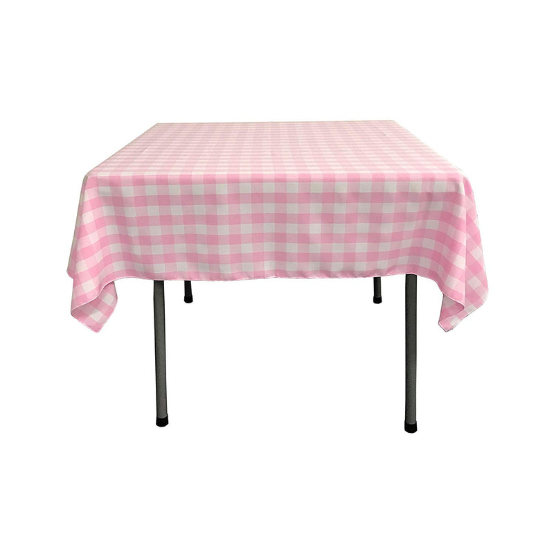 42" x 42" Square Tablecloth for 30" Square Small Coffee Table with 6" Drop, Polyester Checkered Gingham Plaid Table Overlay