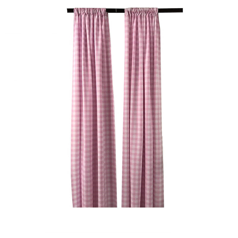 5 Feet Wide x 6 Feet High, Buffalo Checkered Country Plaid Gingham Checkered Backdrop Drapes Curtains Panels, 1 Pair