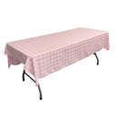 60" Wide x 72" Long Rectangular Polyester Poplin Gingham Checkered Tablecloth