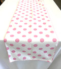 12" Wide x 90" Long, Polka Dot Print Broadcloth Poly Cotton Table Runner