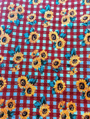 Poly Cotton Sun Flower Print| New Creations Fabric & Foam Inc. - New Creations Fabric & Foam Inc