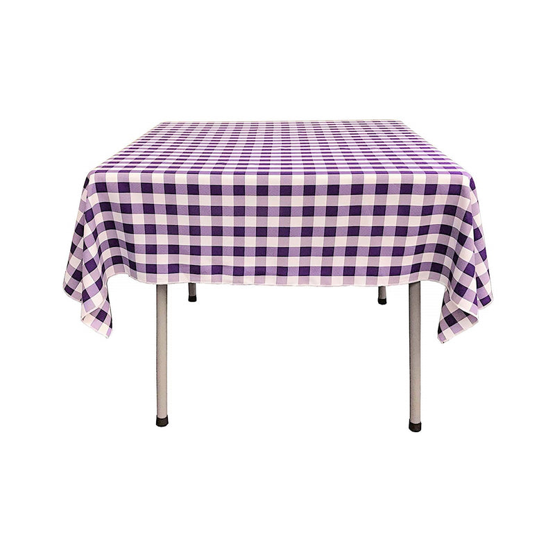 48" x 48" Square Tablecloth for 36" Square Small Coffee Table with 6" Drop, Polyester Checkered Gingham Plaid Table Overlay