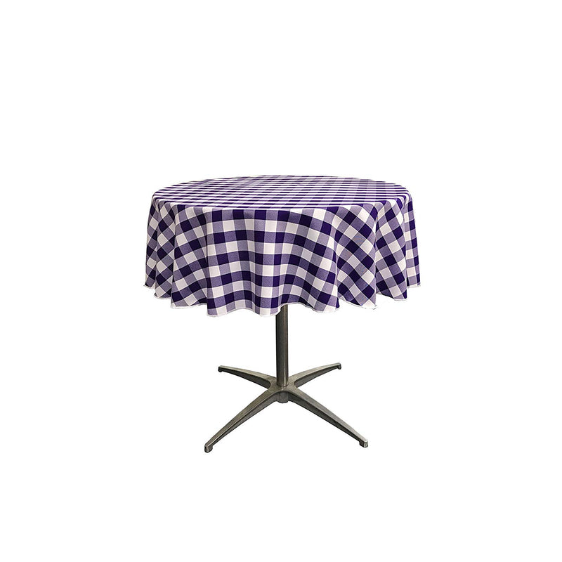 58" ROUND TABLECLOTH POLYESTER CHECKERED