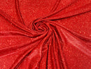 Red 58/60" Wide Full Glitter Covered Shimmer Fabric By The Yard