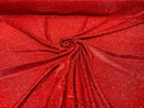 Red 58/60" Wide Full Glitter Covered Shimmer Fabric By The Yard