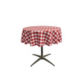 42" Round Tablecloth for 30" Round Small Coffee Table with 6" Drop, Polyester Checkered Gingham Plaid Table Overlay