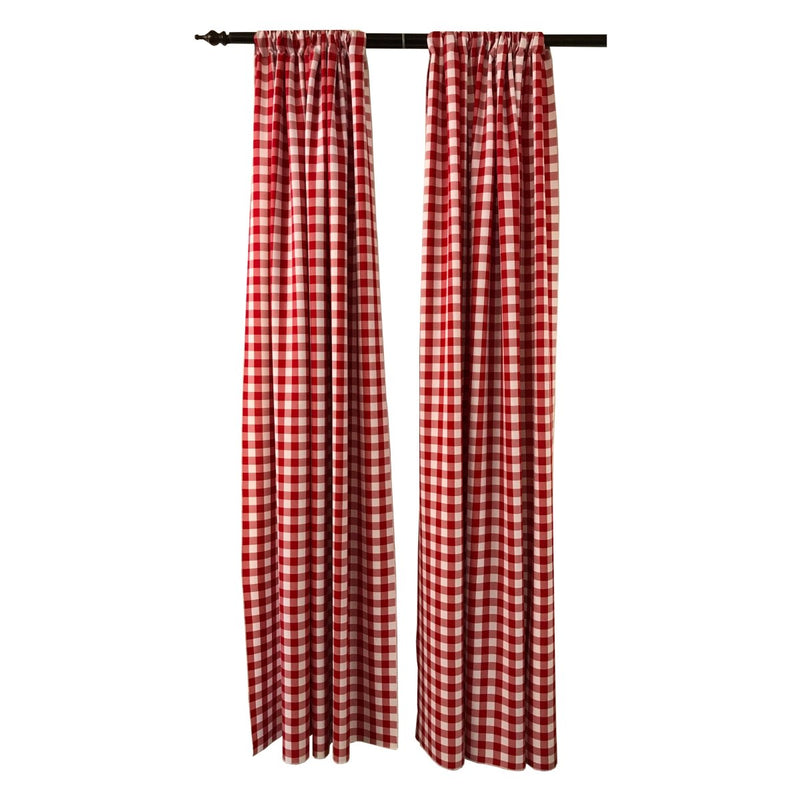 5 Feet Wide x 6 Feet High, Buffalo Checkered Country Plaid Gingham Checkered Backdrop Drapes Curtains Panels, 1 Pair